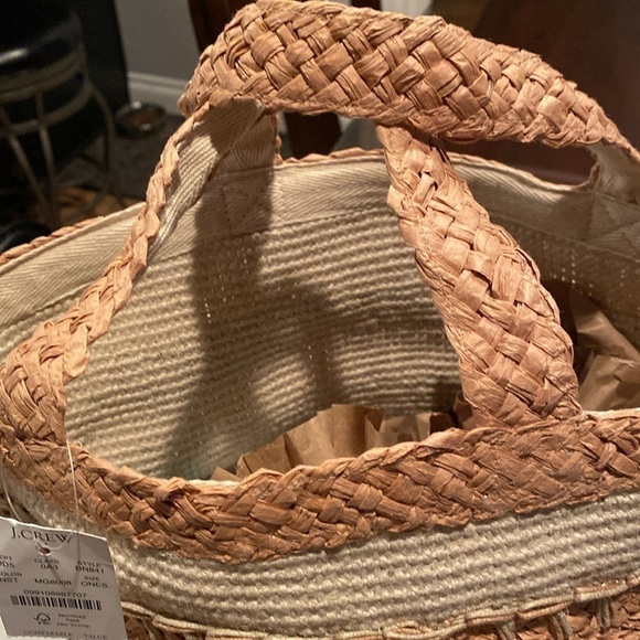 J. Crew Jute Beach Summer hand bag tote - Picture 2 of 6